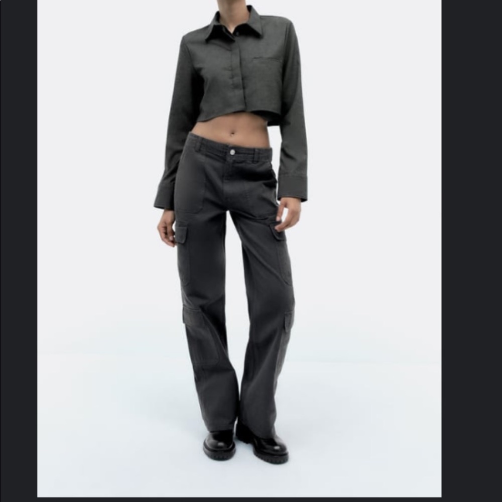 ZARA GREY CARGO PANTS